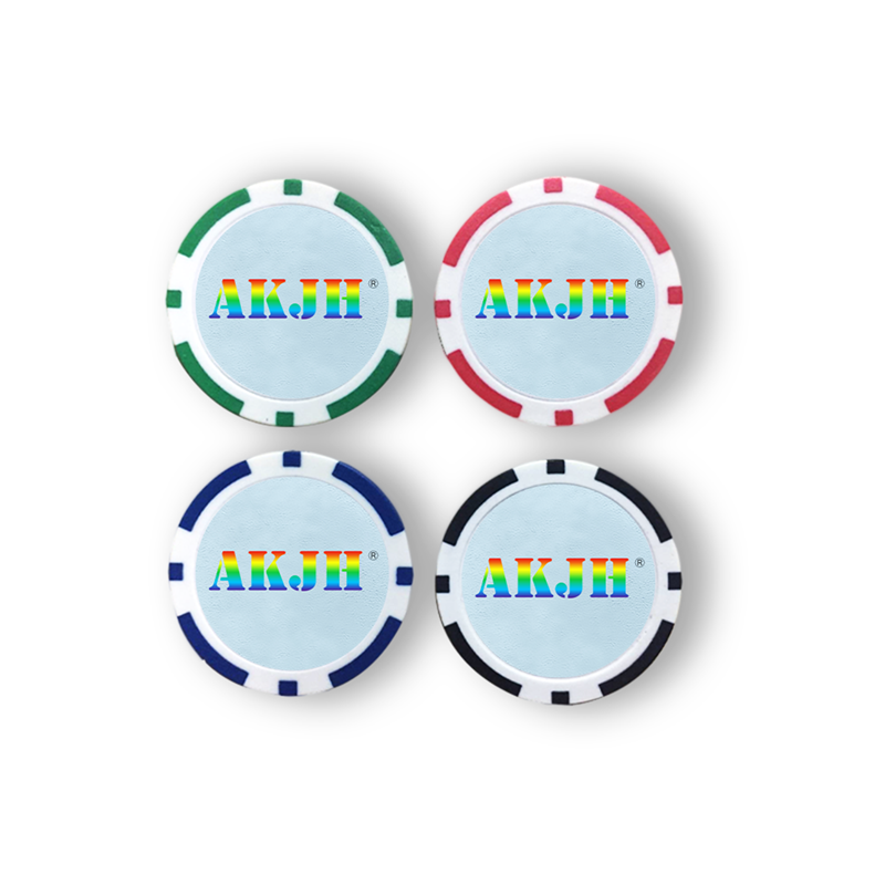 Cheap Poker Chips Ball Marker ABS Chips With Sublimation Sticker 39mm