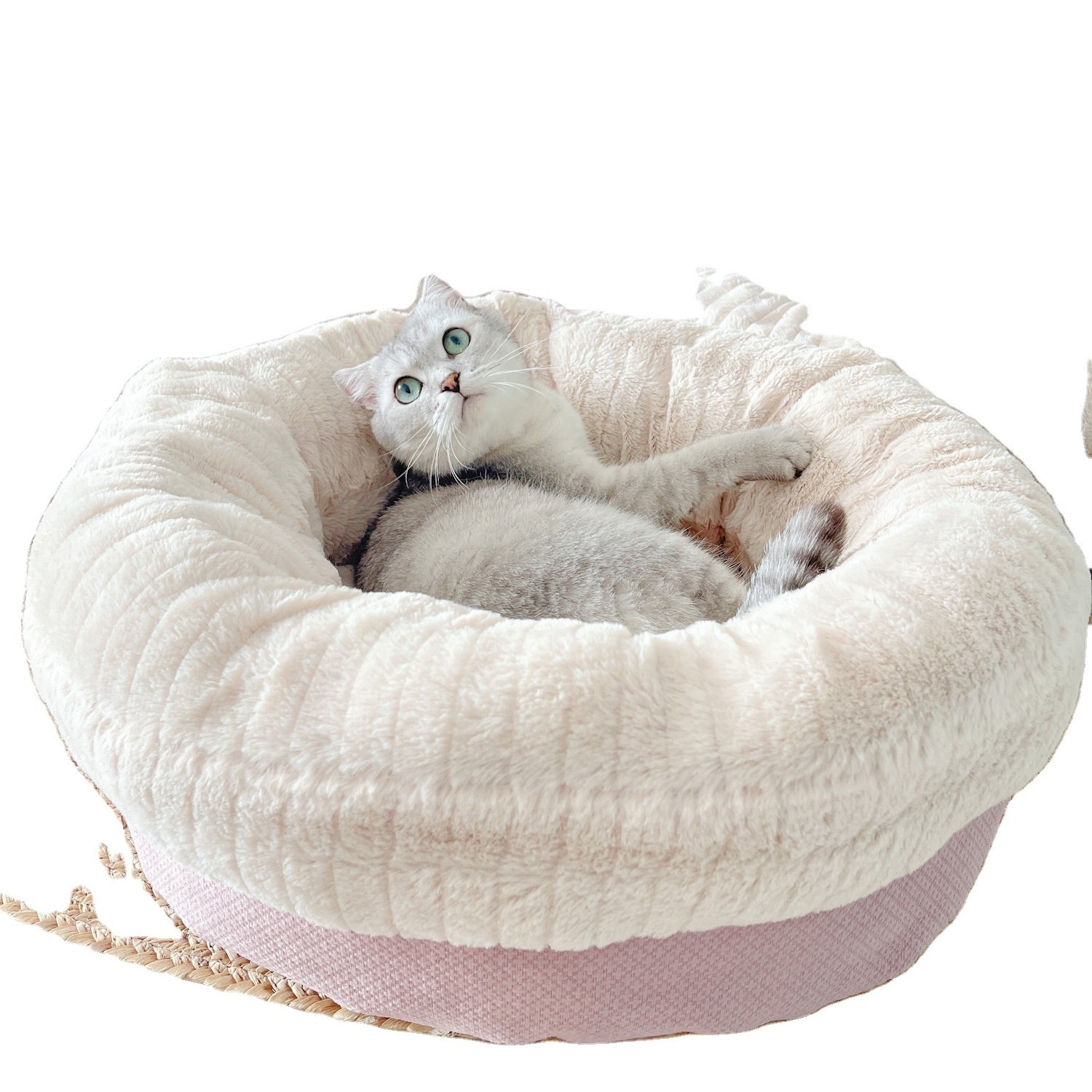 Donut Mand Dog Accessories for Large Dogs Cat's House Plush Pet Bed for Dog XXL Round Mat For Small Medium Animal Calming