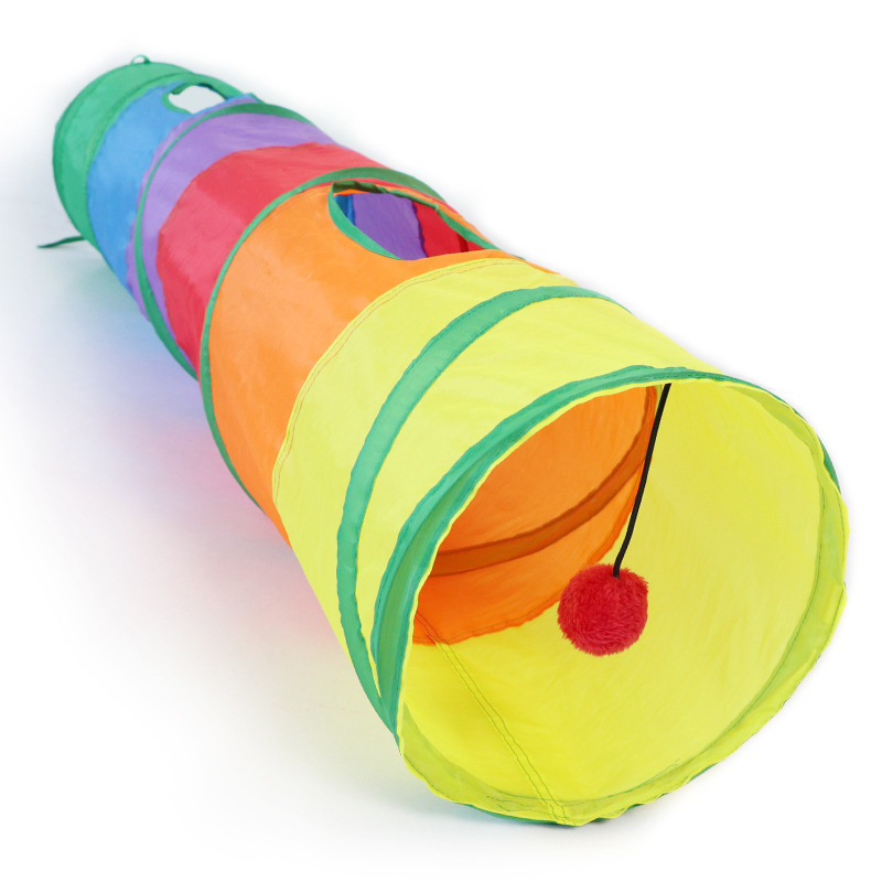 Hot Sale  Foldable Pet Tunnel Extensible Interactive  Toy Cat Play Tent  Cat Tunnel Nest Bed