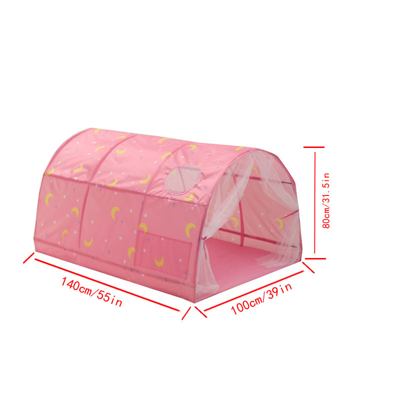 Galaxy Starry Sky Dream Bed Tents for Kids Portable Pop Up Baby Toddlers Playhouse with Double Net Curtain