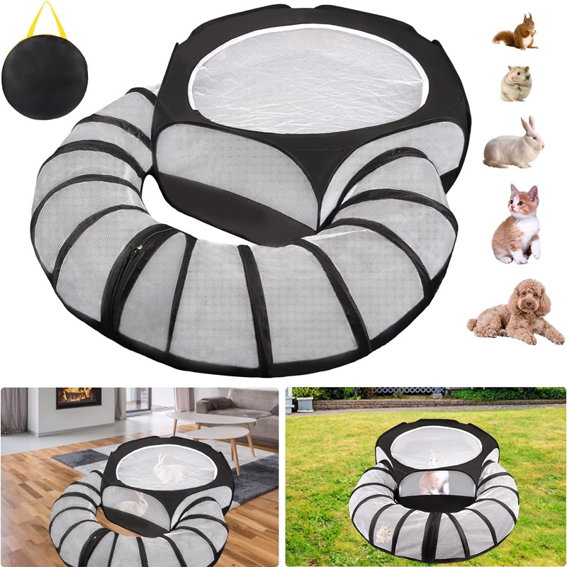 Interactive  Cat Tunnels Toys Collapsible Pop-up Pet Tube Hideaway Pet Tunnels Outdoor Pet Tent