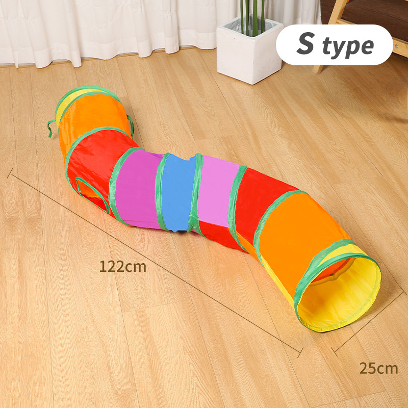 Pet products Folding Rainbow Cat Tunnel Set Channel Wholesale Cat Interactive Toys Tube Tunnel For Indoor Cats