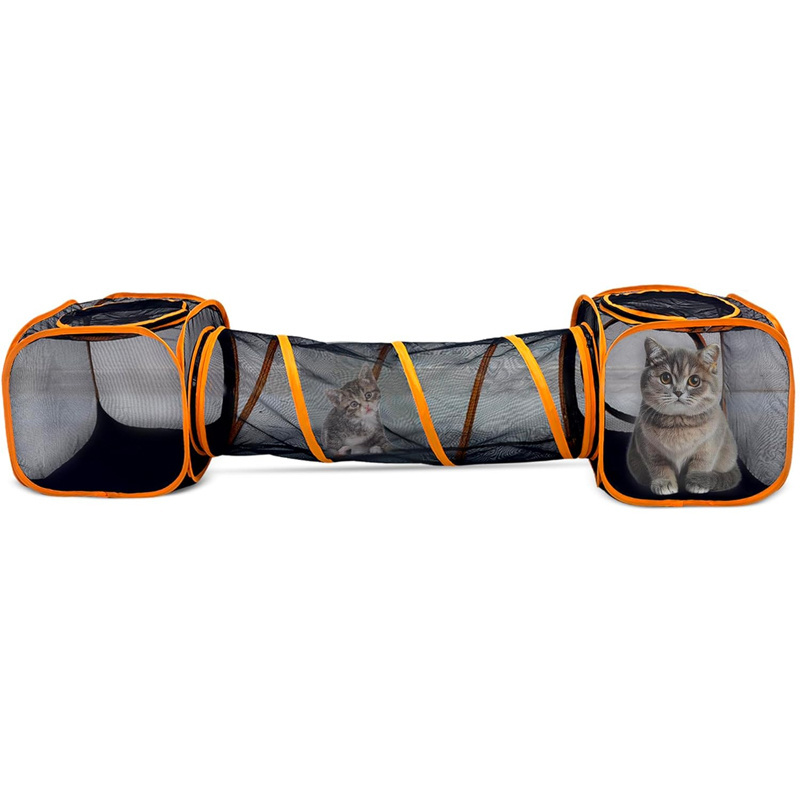 Large Indoor Foldable Soft Plush Cat Playing Tunnel Collapsible Pet Toy for Cats and Dogs