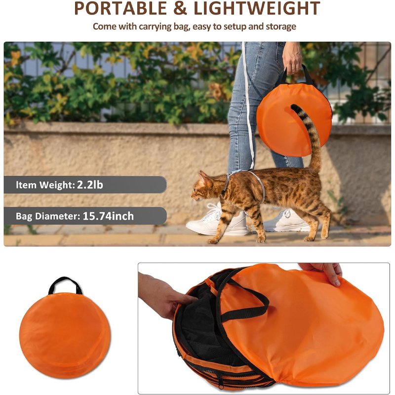 Factory wholesale indoor and outdoor pets 2-in-1 game tent foldable portable washable environmentally friendly pet tunnel