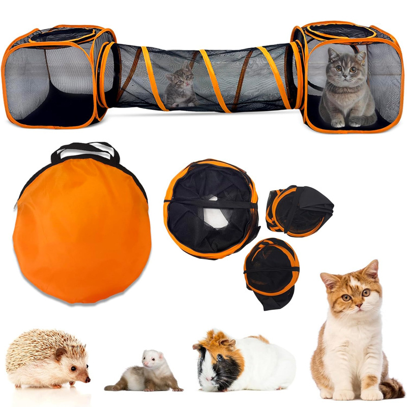 Large Indoor Foldable Soft Plush Cat Playing Tunnel Collapsible Pet Toy for Cats and Dogs