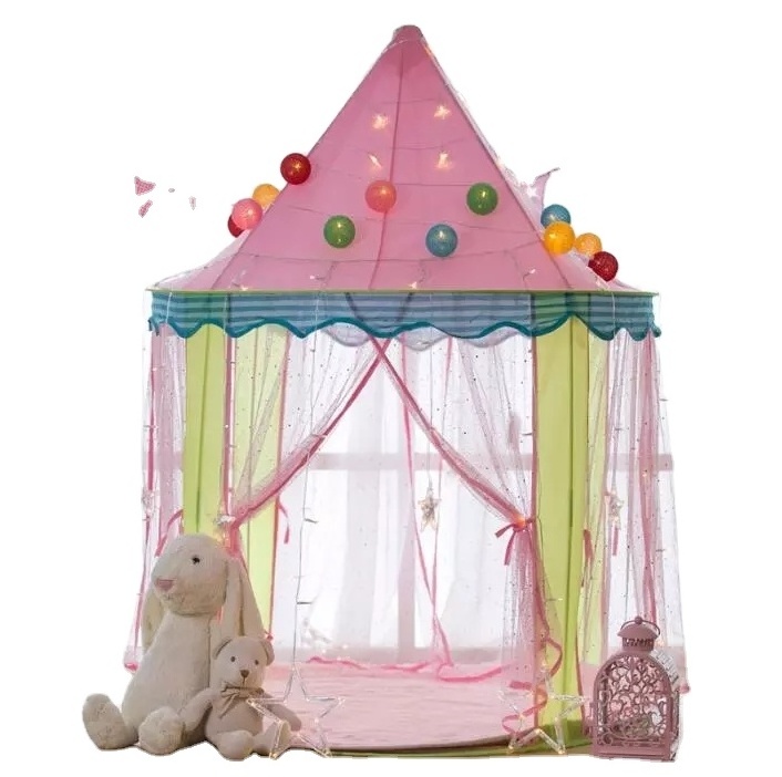 Large Girls Pink Princess Castle Playhouse Children Kids Outdoor Play Tent