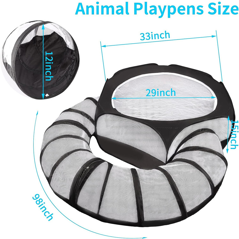 Interactive  Cat Tunnels Toys Collapsible Pop-up Pet Tube Hideaway Pet Tunnels Outdoor Pet Tent