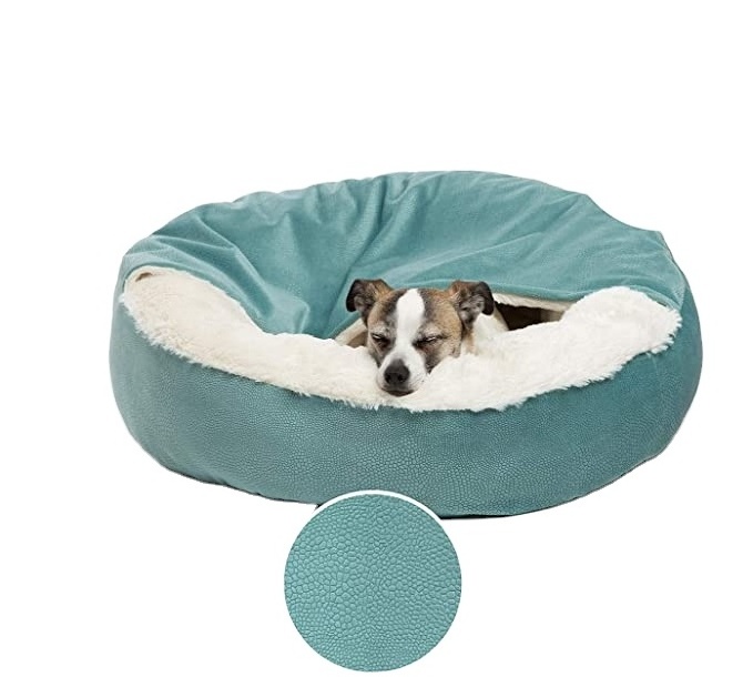 Luxury Orthopedic Dog and Cat Bed with Hooded Blanket for Warmth and Security