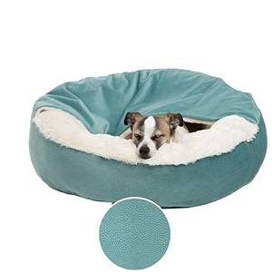 Luxury Orthopedic Dog and Cat Bed with Hooded Blanket for Warmth and Security