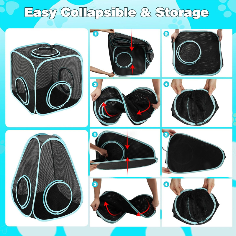 Factory can customize indoor cat cube tent toys multi-combination pop-up foldable pet tunnel tube