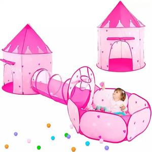 Princess Tent with Tunnel for Girls Play Tent Castle w Glow in the Dark Stars