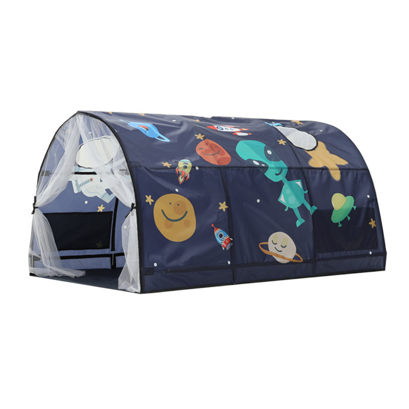 Galaxy Starry Sky Dream Bed Tents for Kids Portable Pop Up Baby Toddlers Playhouse with Double Net Curtain