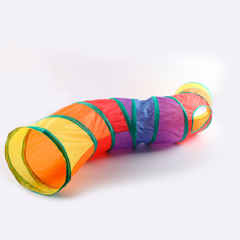 Pet products Folding Rainbow Cat Tunnel Set Channel Wholesale Cat Interactive Toys Tube Tunnel For Indoor Cats