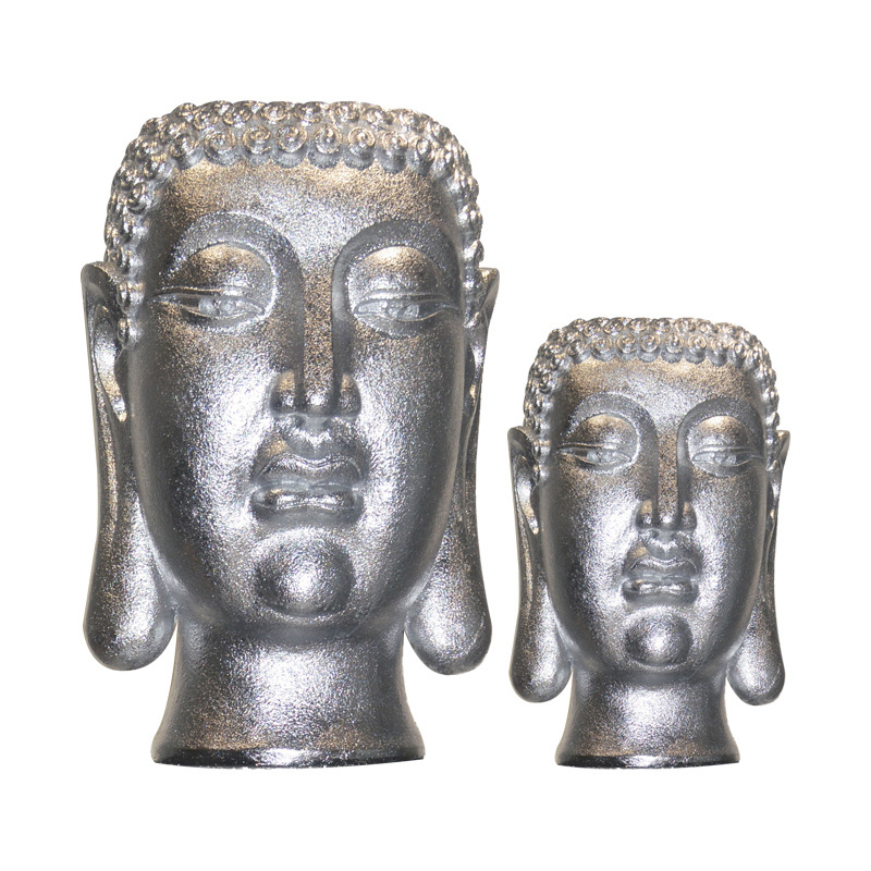 OEM Factory Fiber Clay Planter Creative Buddha Head Planters Gold Buddha Planter Pots