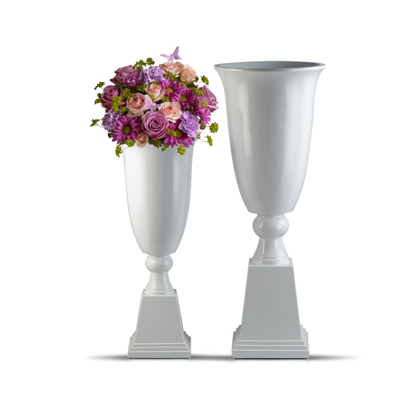 60/90cm Wedding Vases Centerpieces Decoration Factory Wholesale Trumpet Vase Tall White Vase for Wedding Decor