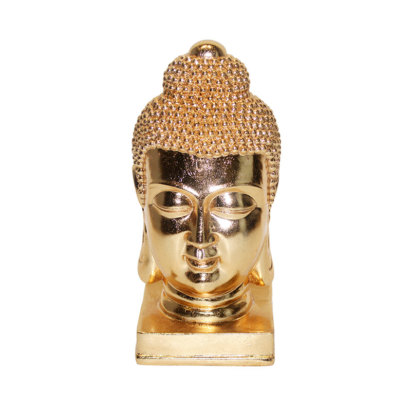 OEM Factory Fiber Clay Planter Creative Buddha Head Planters Gold Buddha Planter Pots