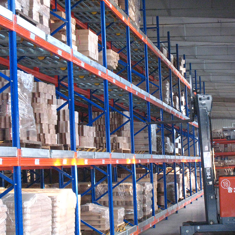 Pallet Flow Racking System Steel Shelf With Roller Tracks Warehouse Rack Storage Shelf