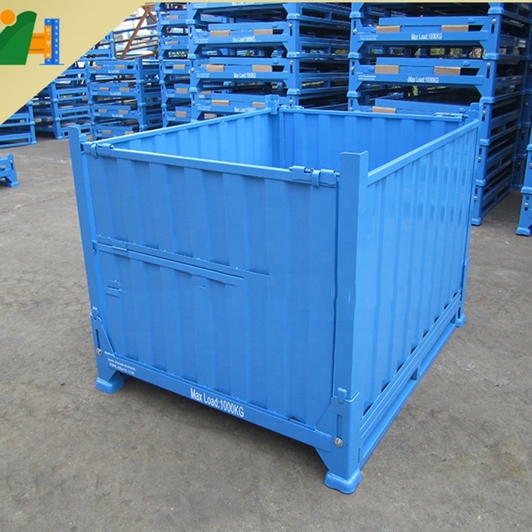 Industrial Used Rigid Metal Warehouse Foldable Storage Collapsible Pallet Cage