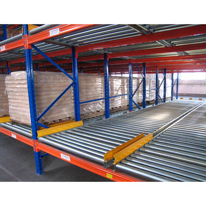 Pallet Flow Racking System Steel Shelf With Roller Tracks Warehouse Rack Storage Shelf