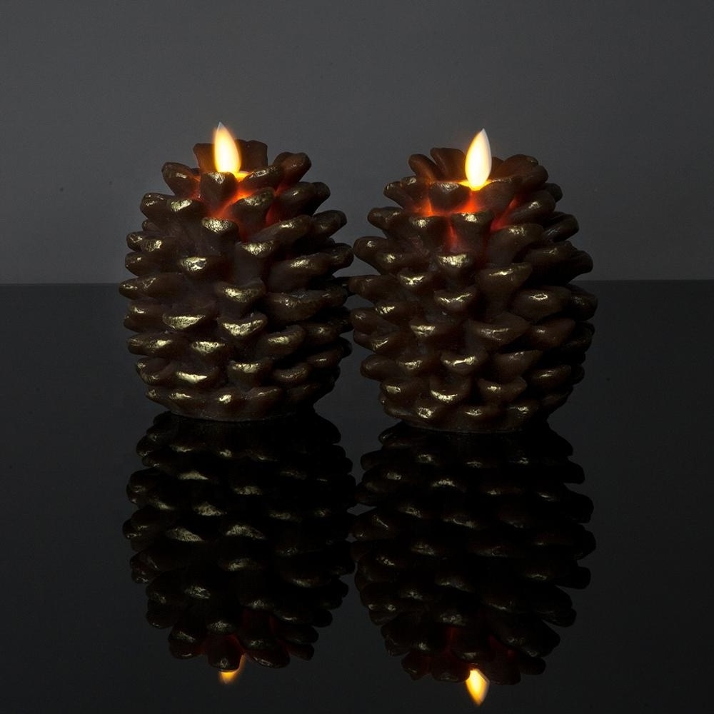 LEd moving flame Christmas decoration  pinacone candles