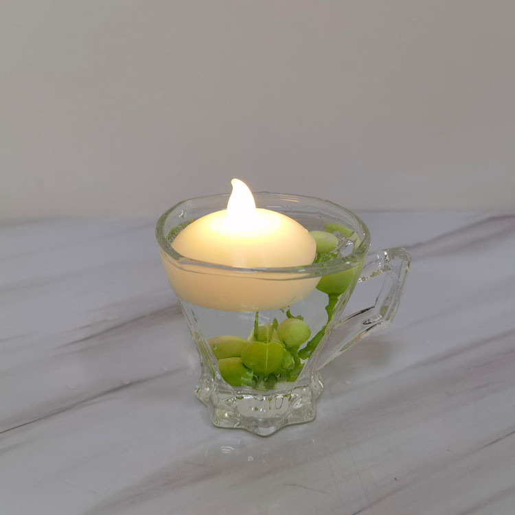 Warm White Flickerig Water Floating Wax Flameless LED Candle for Wedding Decoration Real Wax LED Floating Candle