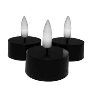 Home decoration warm light 3D black wick flame LED Tea candle