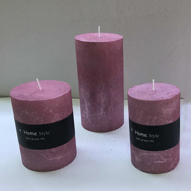 home decoration long burning time pillar scented candles