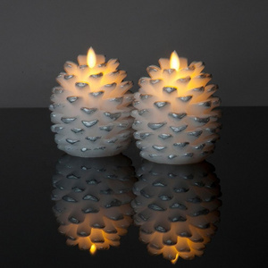 LEd moving flame Christmas decoration  pinacone candles