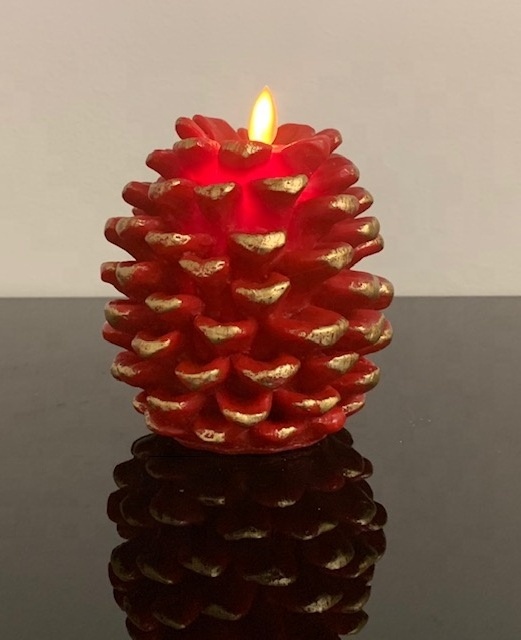 LEd moving flame Christmas decoration  pinacone candles