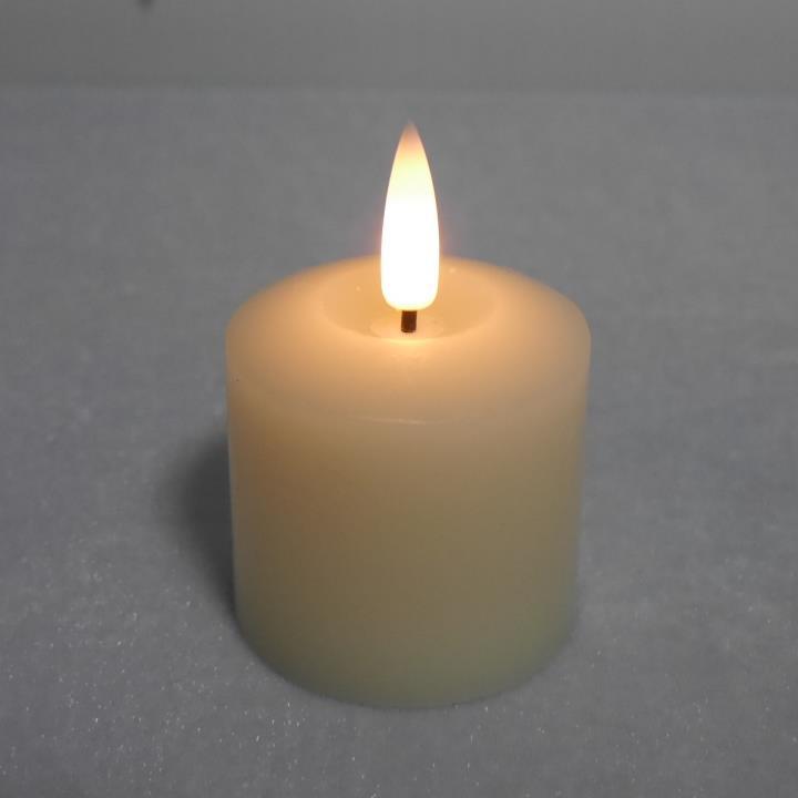 3D bullet flame black wick real wax led candle votive