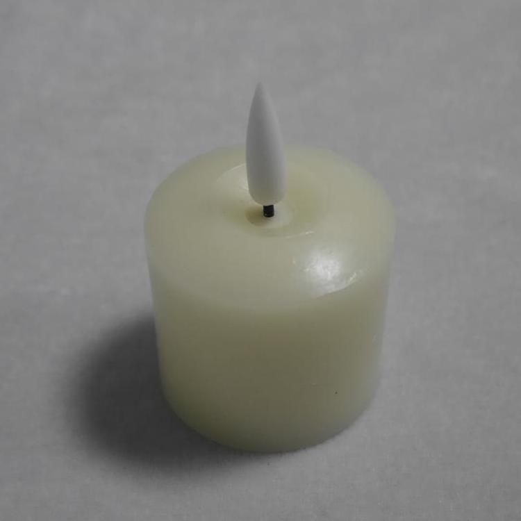 3D bullet flame black wick real wax led candle votive