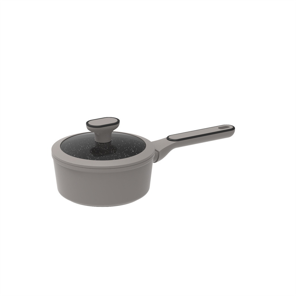 Manufacturer milk pot sauce pan with soft touch lid restaurant cooking pots granite cookware set nonstick