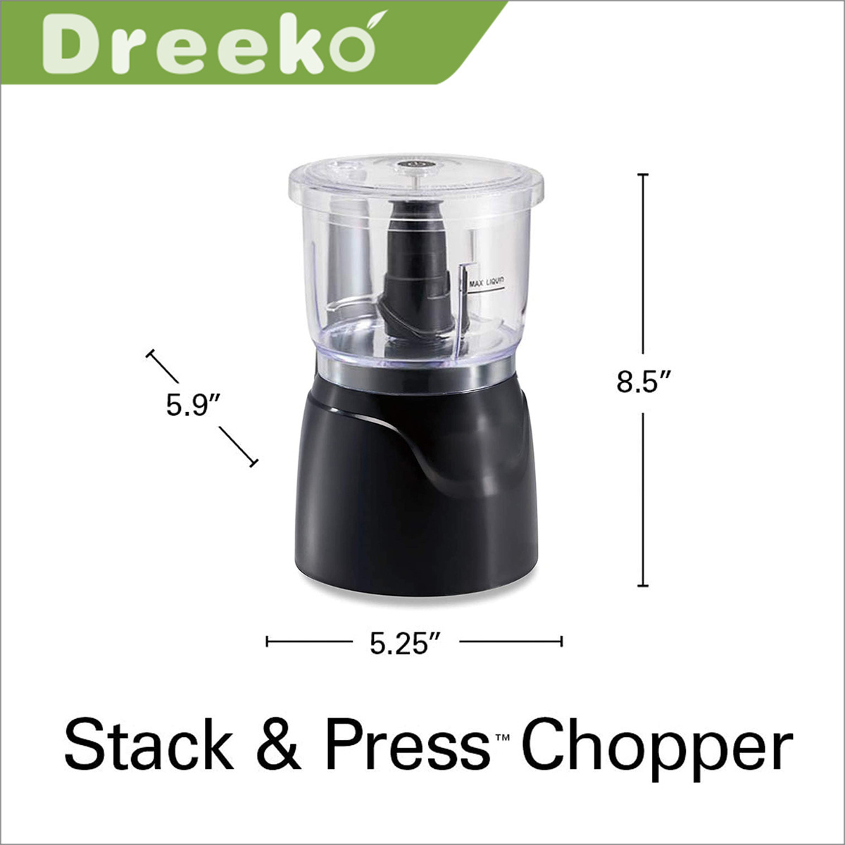 Electric Vegetable Chopper &Mini Food Processor, 3-Cup, 350 Watts,Black (72850)