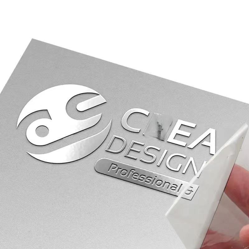 3D gold silver free delivery transfer sticker Name LOGO Personalized packaging electroplate custom metal sticker