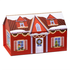 Ruisen Christmas Sock Gift Box House Shaped Chinese New Year Gift Box With Lid