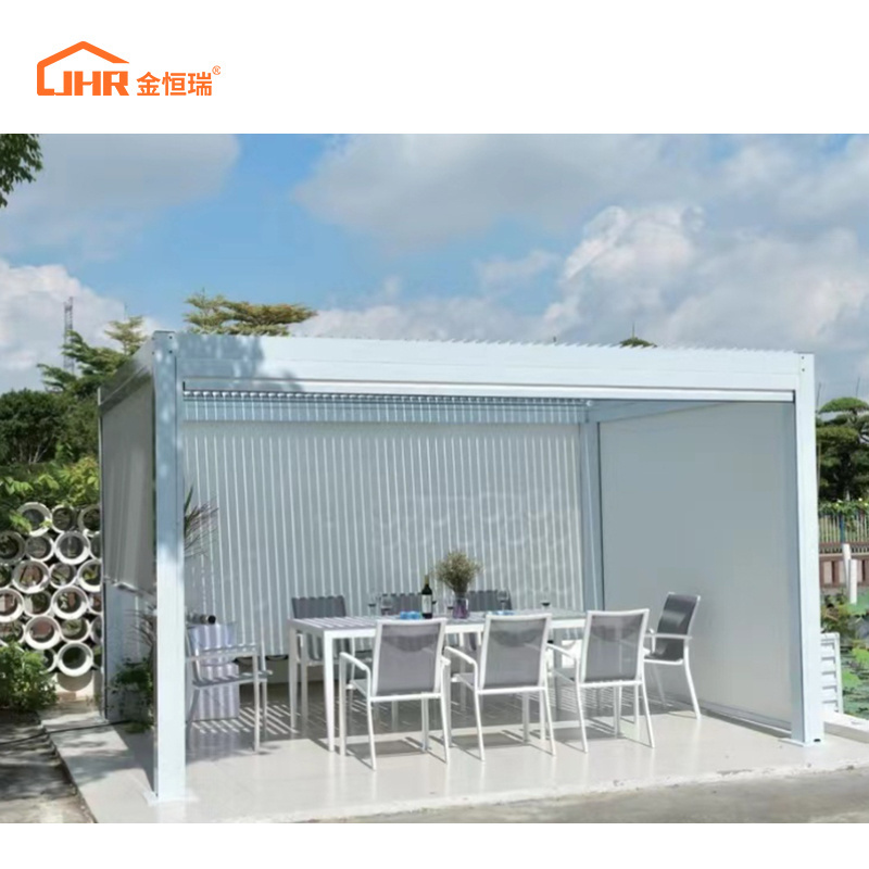 Waterproof Louver Roof System Kits Outdoor Easy Assebmled Motorized Garden Bioclimatic Aluminium Louver Pergola