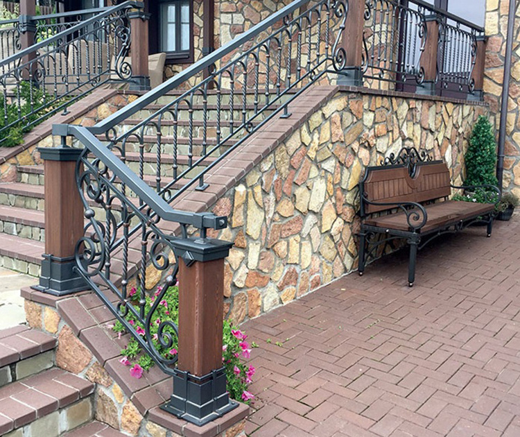 Customized Design Wrought Iron Balustrade Stairs Railings Balcony Railing Stainless Steel Railing Aluminum Glass Railing