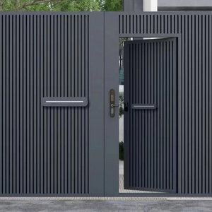 JHR  New Model Powder Coated Black Aluminum Single Gate Sidewalk Gate Nice Looking Swing Gate Aluminum FenceGate