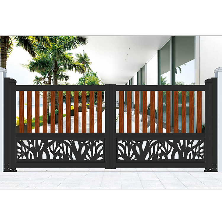 JHR 3 Meter Aluminum Double Swing Driveway Gates Garden Gates Sliding Metal by Manual Private Gate Slide Door Gate Aluminum