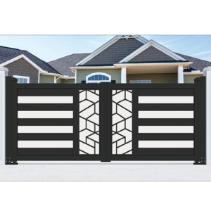 JHR Driveway Gate Aluminium Gates and Fences Modern Sliding Gate Iron Fencing Gate Designs Metal Main Gates for Front Yards