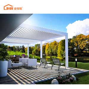 Modern Design Villa Adjustable Louvered Aluminum Pergola Waterproof Manual Pergola Gazebo Outdoor Garden Pavilion Gazebo Metal