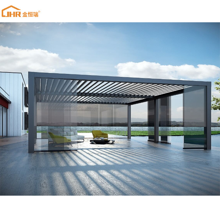 Garden Yard Terrace Rainproof Pergola Gazebo Bioclimatic Louver Roof Sunshade Outdoor Aluminum Pergola