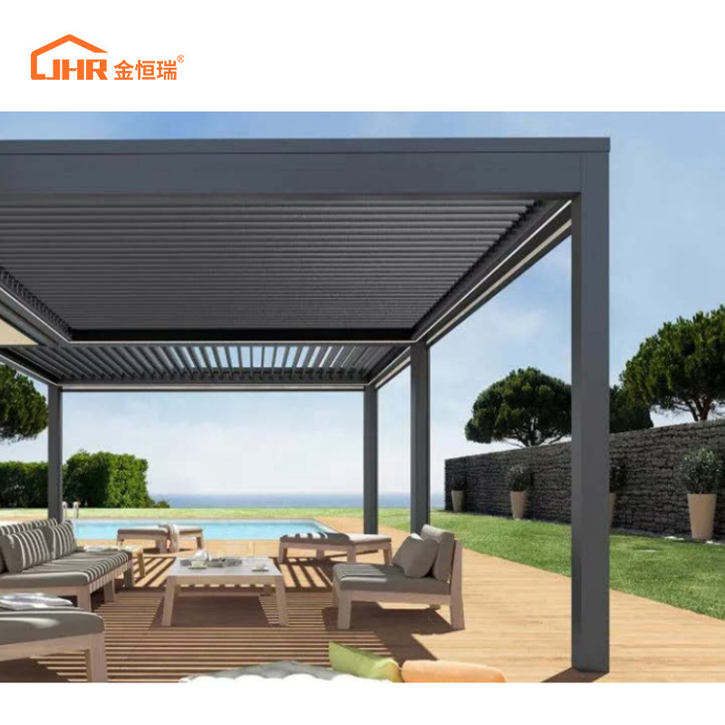 Garden Yard Terrace Rainproof Pergola Gazebo Bioclimatic Louver Roof Sunshade Outdoor Aluminum Pergola