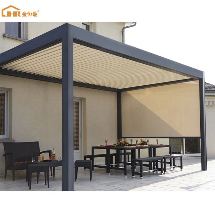 Waterproof Louver Roof System Kits Outdoor Easy Assebmled Motorized Garden Bioclimatic Aluminium Louver Pergola