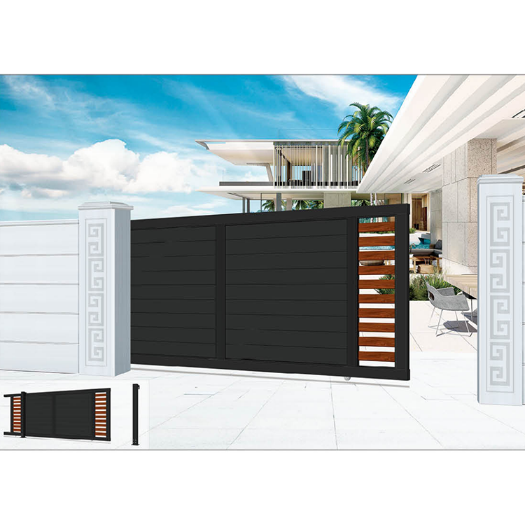 JHR Superior Brand Louver Sliding Folding Entrance Gate Front Yard Aluminum Driveway Gate Design Fences and Gates for Houses