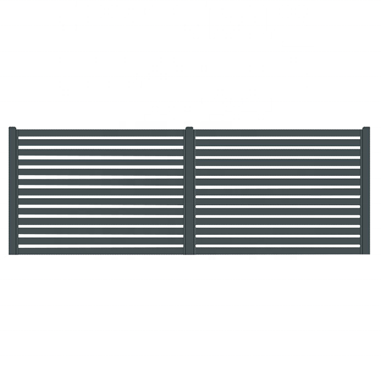 JHR Panels Powder 4' Horizontal Aluminum Fencing 6x8 Steel Coated Aluminum Art 4X4 Fence Post Top Palisade Fencing for Garden