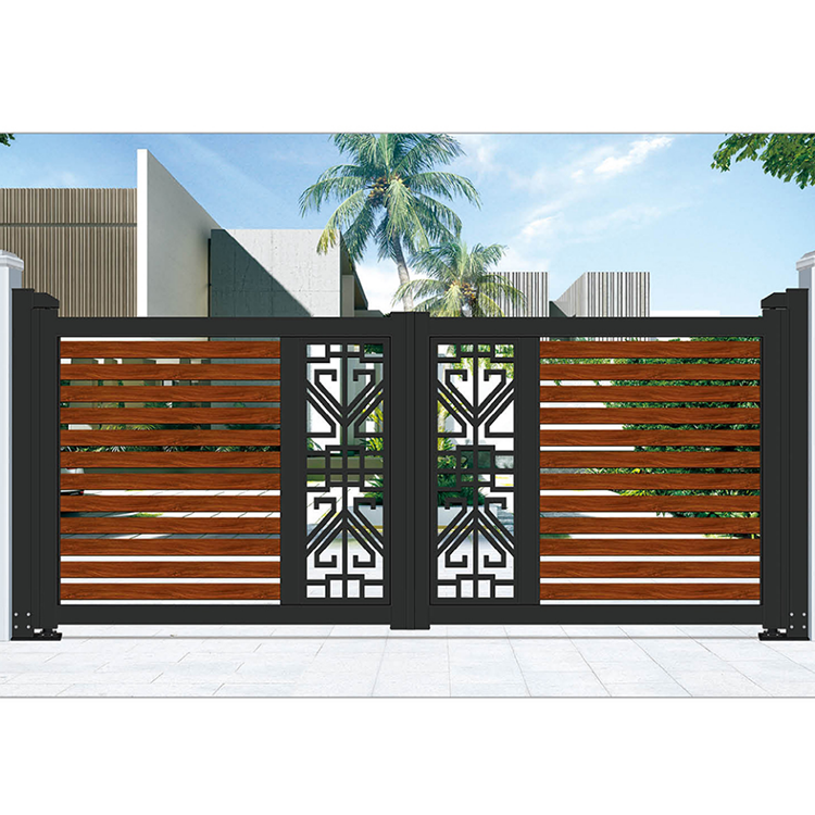 Front yard brick and iron gates automatic folding gate for small driveway