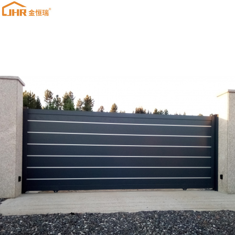 JHR Factory Sale 20 Ft And Fence High Quality Villa Entrance Gate Sliding Metal Gates Single Simple Metal Pipe Gate Designs