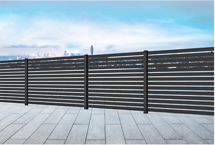 JHR Modern design modular fence aluminum metal horizontal yard privacy slat fence panels outdoor  fence