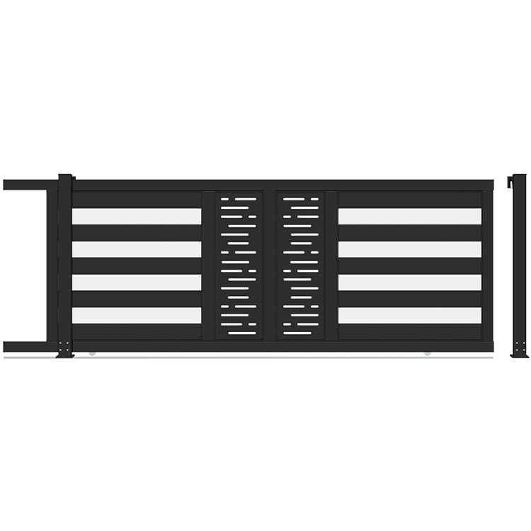 JHR Superior Brand Louver Sliding Folding Entrance Gate Front Yard Aluminum Driveway Gate Design Fences and Gates for Houses